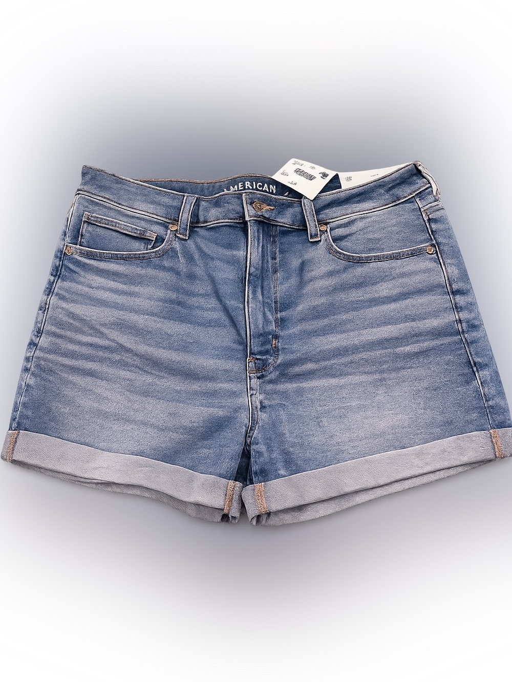 American Eagle Outfitters Light Blue Rolled Hem Denim Shorts Mom Shorts